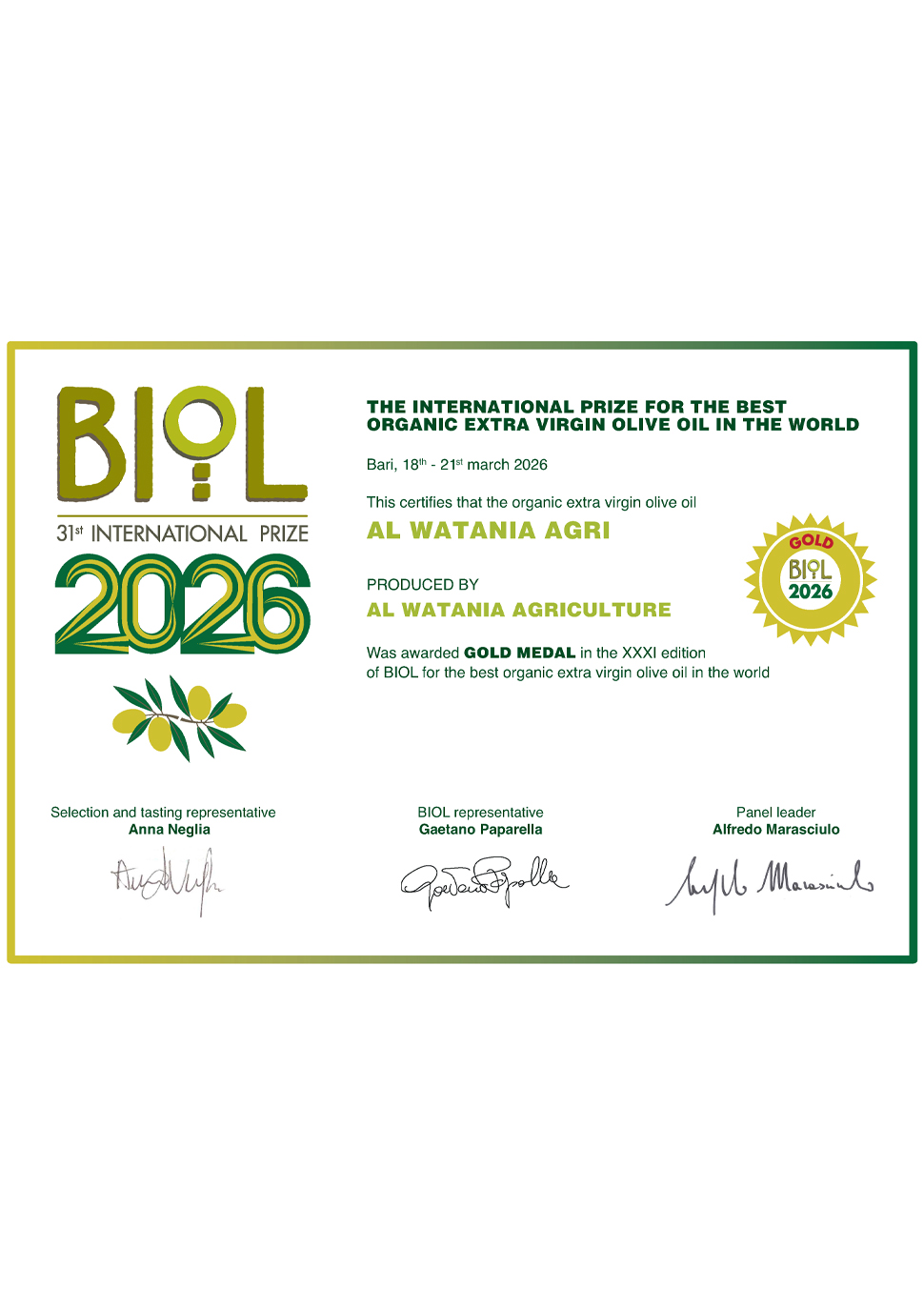 Certificate Gold Biol 2026